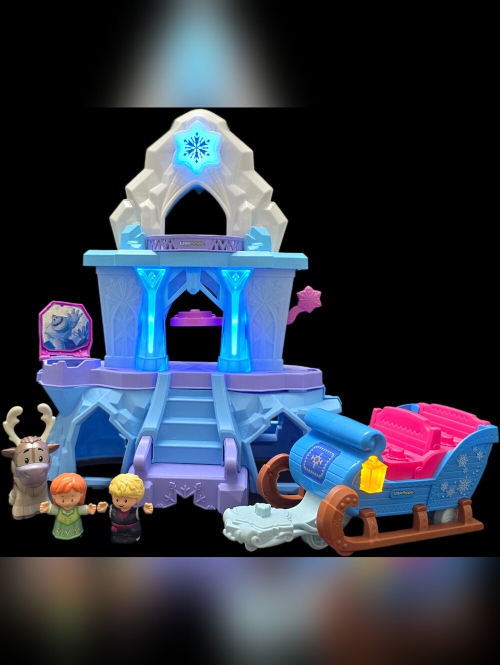 Fisher Price Little People Disney Frozen Ice Palace Sleigh Set With Figures
